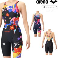 アリーナ ARENA 競泳水着 レディース WA承認モデル AQUA RACING ECO AQUA STRIPE ダブルストラップ VIBRA…