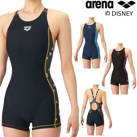 【店内商品3点以上でさらに3％OFFクーポン配布中】アリーナ ARENA 競泳水着 練習用水着 レディース ディズニー “ミッキー” タフスーツ タフスキンT2E トレーニングワンピーススパッツ オープンバック ミドルレッグ オールインワン 競泳練習水着 2026年春夏モデル AS6SWM52L