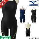 【3点以上のお買い物で5%OFFクーポン配布中】ミズノ MIZUNO 競泳水着 レディース 練習用水着 エクサースーツ ハーフスーツ U-Fit 競泳練習水着 ...