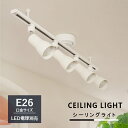 【RAIL-spotlight】シーリングライト ダクトレール用 スポットライト 4灯 E26 工事不要 LED対応 照明器具 天井照明 ライティングレール 省エネ 節電 ホワイト ブラック 白 黒 6畳 リビング ダイニング 寝室 食卓用