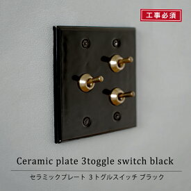 セラミックプレート3トグルスイッチ ブラック AXCIS axcis 工事必須