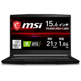 MSI ゲーミングノート GF63 Thin 10U Corei5 RTX 3050 Laptop GPU 15.6FHD 16GB SSD512GB GF63-10UC-629JP