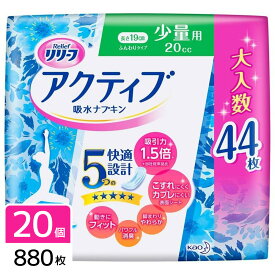 花王 【数量限定】メーカー旧品セール リリーフ アクティブ 吸水ナプキン 少量用 44枚×20個 4901301389497