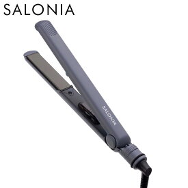 I-ne 【正規品】 サロニア ストレートヘアアイロン グレー 24mm 耐熱ポーチ付き マイナスイオン プレゼント ギフト 新生活 母の日 ドライヤー SALONIA SL-004SGR