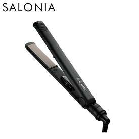 I-ne 【正規品】 サロニア ストレートヘアアイロン ブラック 24mm 耐熱ポーチ付き マイナスイオン プレゼント ギフト 新生活 母の日 ドライヤー SALONIA SL-004S