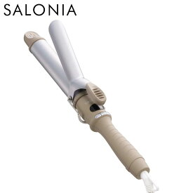 I-ne 【正規品】 サロニア セラミックカールヘアアイロン ベージュ 32mm 耐熱ポーチ付き マイナスイオン プレゼント ギフト 新生活 母の日 ドライヤー SALONIA SL-008BE