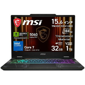 MSI Q[~Om[gPC Cyborg15/32GB/SSD1TB/15.6C` tHD 144Hz/Core7vZbT[240H/RTX5060/Windows11Home/XPgfUC/Core 7  RTX 5060 CYBORG15B2RWFKG-1153JP