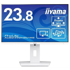 iiyama tfBXvC 23.8^/FHD 1920×1080/HDMI ×1 DisplayPort ×1/zCg/Xs[J[F/IPSimOAj/~/ʏc]/ʊpx XUB2492HSU-W6
