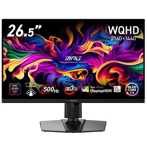 MSI QD-OLED Q[~Oj^[ MPG 271QR QD-OLED X50 26.5C`/WQHD/QD-OLED/500Hz/0.03msiGTGj/HDMI2.1/DP2.1a/DisplayHDR True Black 500/c]E/s{bg/AI Care Sensor/AIrW/3Nۏ MPG-271QR-QD-OLED-X50