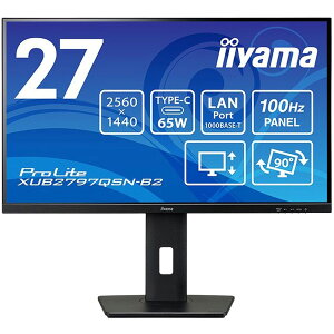 y}\JÒIz iiyama tfBXvC 27^/WQHD 2560×1440/USB Type-C(fo͑Ή)×1 HDMI×1 DisplayPort×1/ubN/Xs[J[L/IPS/~/]/LAN|[gL XUB2797QSN-B2