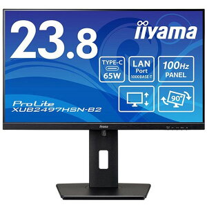 iiyama tfBXvC 23.8^/1920×1080/HDMI DisplayPort USB Type-CfóFd/ubN/Xs[J[F/IPS/~/]/LAN|[g XUB2497HSN-B2