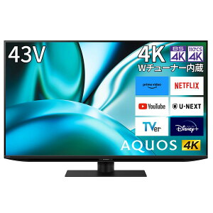 SHARP V[v AQUOS 43V^4Kter FN2 ᔽN-blackpl/{/YouTube/Netflix/OtHDD^yẑ ݒuȂnz 4T-C43FN2