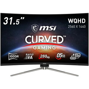 MSI m݌ɌnpȃQ[~Oj^[ 31.5C`/WQHD/RAPID VApl/280Hz/0.5ms(GTG)/DisplayHDR 400/AIrW MPG-325CQRXF