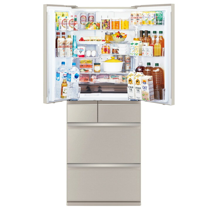 特価商品特価商品三菱電機 MXシリーズ 6ドア冷蔵庫455L 置けるスマート大容量 真ん中野菜室 グレイングレージュ（フレンチドア） MR-MX46H-C  冷蔵庫・冷凍庫