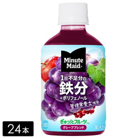 ミニッツメイド ぎゅっ！とフルーツ グレープブレンド 鉄分 280ml×24本(1箱) ペットボトル ケース売り