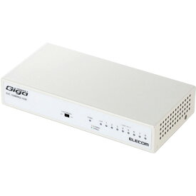 エレコム Giga対応スイッチ/8ポート/磁石/電源内蔵/ホワイト EHC-G08MN2-HJW