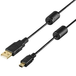 BUFFALO USB2.0 A-miniB �t�F���C�g�R�A�t�P�[�u�� 0.5m �u���b�N BU2AMNF05BK