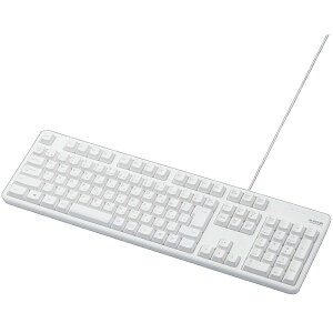エレコム 有線キーボード/メンブレン式/フルサイズ/ホワイト TK-FCM104WH