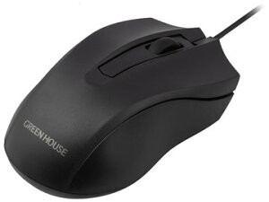 グリーンハウス 有線マウス 静音 光学式 ブラック GH-MUDQOA-BK
