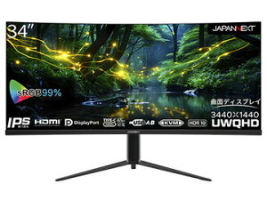 JAPANNEXT �t���f�B�X�v���C/34�^/3440×1440/�u���b�N JN-IPSC34UWQHDR-C65W-H