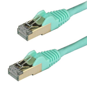 StarTech.com Cat6A�Ή�LAN�P�[�u��2m�A�N�A�ܐ܂�h�~�J�o�[�t 6ASPAT2MAQ
