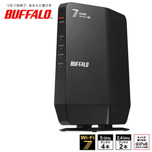 yubNtCf[JÒz BUFFALO obt@[ AirStation LAN Wi-fi[^[ Wi-Fi7 LANe@11be/ax/ac/n/a/g/b 5764+688Mbps IPV6Ή EasyMeshΉ WSR6500BE6P ubN/zCg