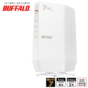 BUFFALO obt@[ AirStation LAN Wi-fi[^[ Wi-Fi7 LANe@11be/ax/ac/n/a/g/b 5764+688Mbps IPV6Ή EasyMeshΉ WSR6500BE6P ubN/zCg