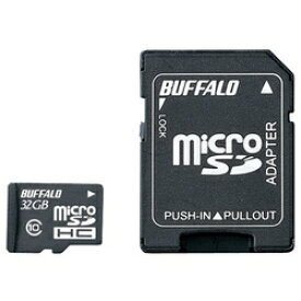 BUFFALO Class10 microSDHCカード SDアダプター 32GB RMSD-32GC10AB