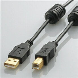 エレコム USB2.0ケーブル/フェライトコア付 ABタイプ/2.0m(ブラック) U2C-BF20BK