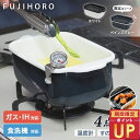 富士ホーロー 【在庫限り】 角型天ぷら鍋 ガス火/IH火両対応 温度計付 食洗器対応 琺瑯 バット付 24cm 限定カラー ペ…