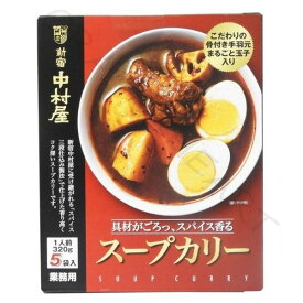 新宿中村屋　スープカリー　具材がごろっ、スパイス香る　1人前320g×5袋入　業務用 送料無料