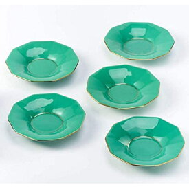 宮内庁御用達 香蘭社 日本製 有田焼 グリーン 十角型茶托 5枚セット [ 化粧箱入 ] 人気 ギフト 御祝 結婚祝 出産祝 新築祝 結婚内祝 出産内祝 新築内祝 各種内祝 快気祝 粗品 景品 記念品 歳祝