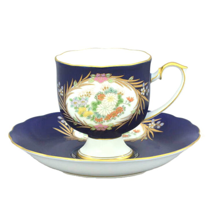 楽天市場】宮内庁御用達 香蘭社 日本製 有田焼 瑠璃金彩窓絵淡彩菊  