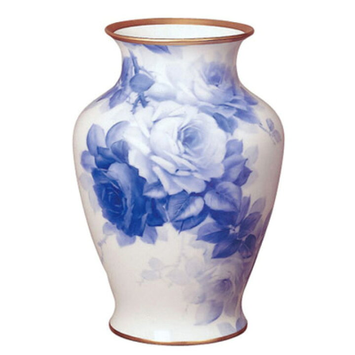 楽天市場】皇室御用達 大倉陶園 日本製 ブルーローズ 花瓶 花生 45cm 