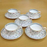 【当日発送 11時までの注文分】ノリタケ ( NORITAKE ) 花更紗 ティー・コーヒーカップ＆ソーサー 5客セッ…