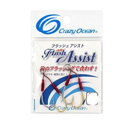 クレイジーオーシャン　フラッシュアシスト　フック（2セット入り）Crazy Ocean Flash assist釣り具　フィッシング　ジグ　アシストフック　鈎　ハリ　ルアー 　オフショア　船