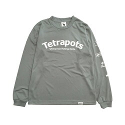 テトラポッツドライロングTTPT-034グレー長袖TシャツTetrapotsDRYLONGTEETPT034テトラポッツドライロングTEE釣り具フィッシングTシャツウェアウエア長袖モンパチモンゴル800高里悟【メール便OK】