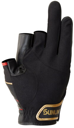 サンラインMAGグローブSUG-514(3本)ブラック×レッド手袋3本指カットSUNLINEMag-Glove【1個までメール便OK】釣り具フィッシング手袋グローブウェア用品磯釣りフカセウキ釣り