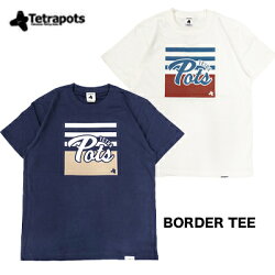 テトラポッツTシャツTPT-048ボーダーTEES〜XLインディゴ(テトラポット)TetrapotsBORDERTEE【1枚までメール便OK】釣り具フィッシングTシャツウェアウエア半袖磯釣りフカセモンパチモンゴル800高里悟重ね着