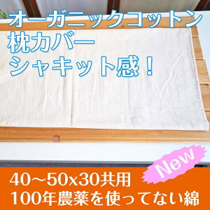 ゆるエコ 『ピローケース わた枕・パンヤ枕共用』 シャキッと感 手紡ぎ糸 オーガニックコットン