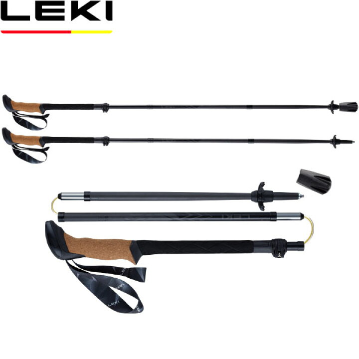楽天市場】レキ LEKI トレッキングポール 折りたたみ式 ブラック 