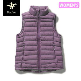 セール フォックスファイヤー Foxfire レディース ダウンベスト PFユニットダウンベスト PF Unit Down Vest 800FP アウター キャンプ 防寒 アウトドア パープル T-FOX8113173093