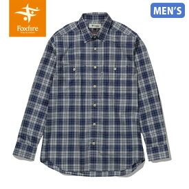 セール フォックスファイヤー Foxfire SCミドルチェックシャツ SC Middle Check Shirt メンズ 長袖シャツ スコーロン 防虫 UVカット チェックシャツ アウトドア キャンプ おしゃれ ブルー T-FOX5212187040