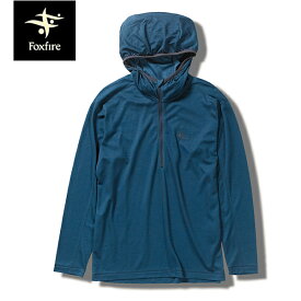 フォックスファイヤー Foxfire メンズ カットソー TSウールハーフジップフーディ ブルー（040） FOX5215455040