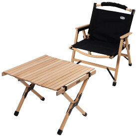 Hilander(ハイランダー) 【お得なセット】ウッドロールトップテーブルEX 60+ウッドフレームチェアEX HCJ-002+HCJ-037