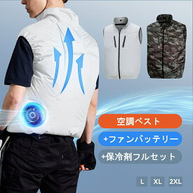 空調ベスト 服のみ フルセット 保冷剤 空調作業服 屋外作業 熱中症 対策 空調作業服 ファン取付 ネイビー シルバー
