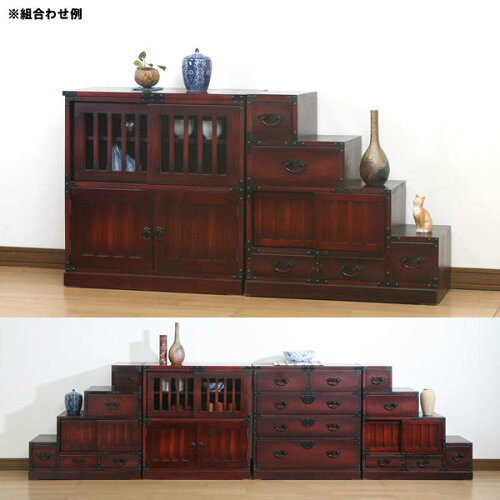 民芸和家具◇茶だんす:::::完成品和風家具チェストディスプレイラック:画像2