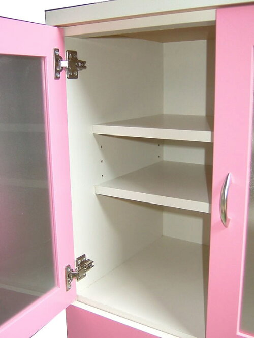 食器棚完成品日本製ピンクとアイボリーから選択