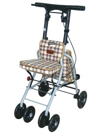 シルバーカー アルミ製軽量 折りたたみ式 手元ブレーキ 収納バッグ 杖立て 傘立て 休憩用椅子付き 歩行器