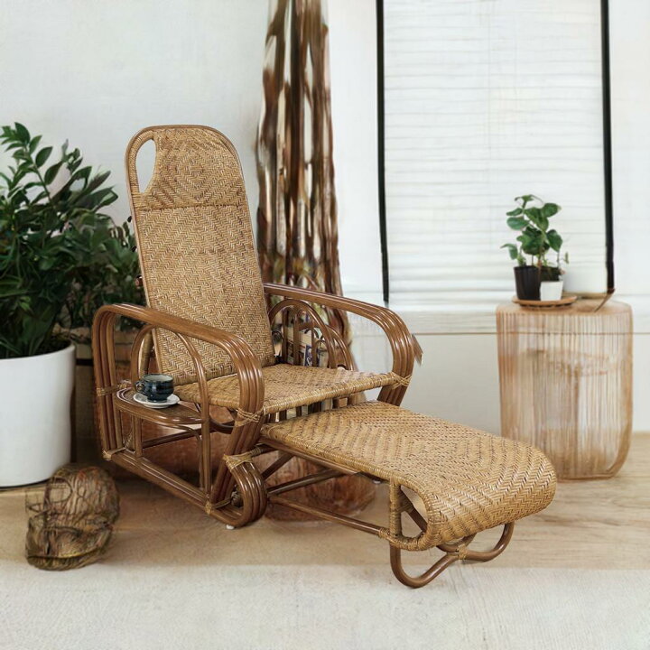 楽天市場】籐 ラタン rattan 寝椅子 シェーズロング リクライニング 